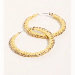 Free people lurex macrame hoop earrings